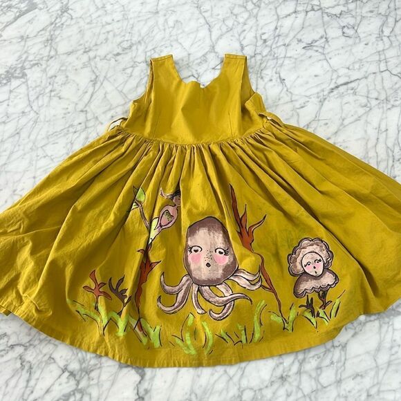 Binx Kids Hand painted mermaid octopus dress Sz 7